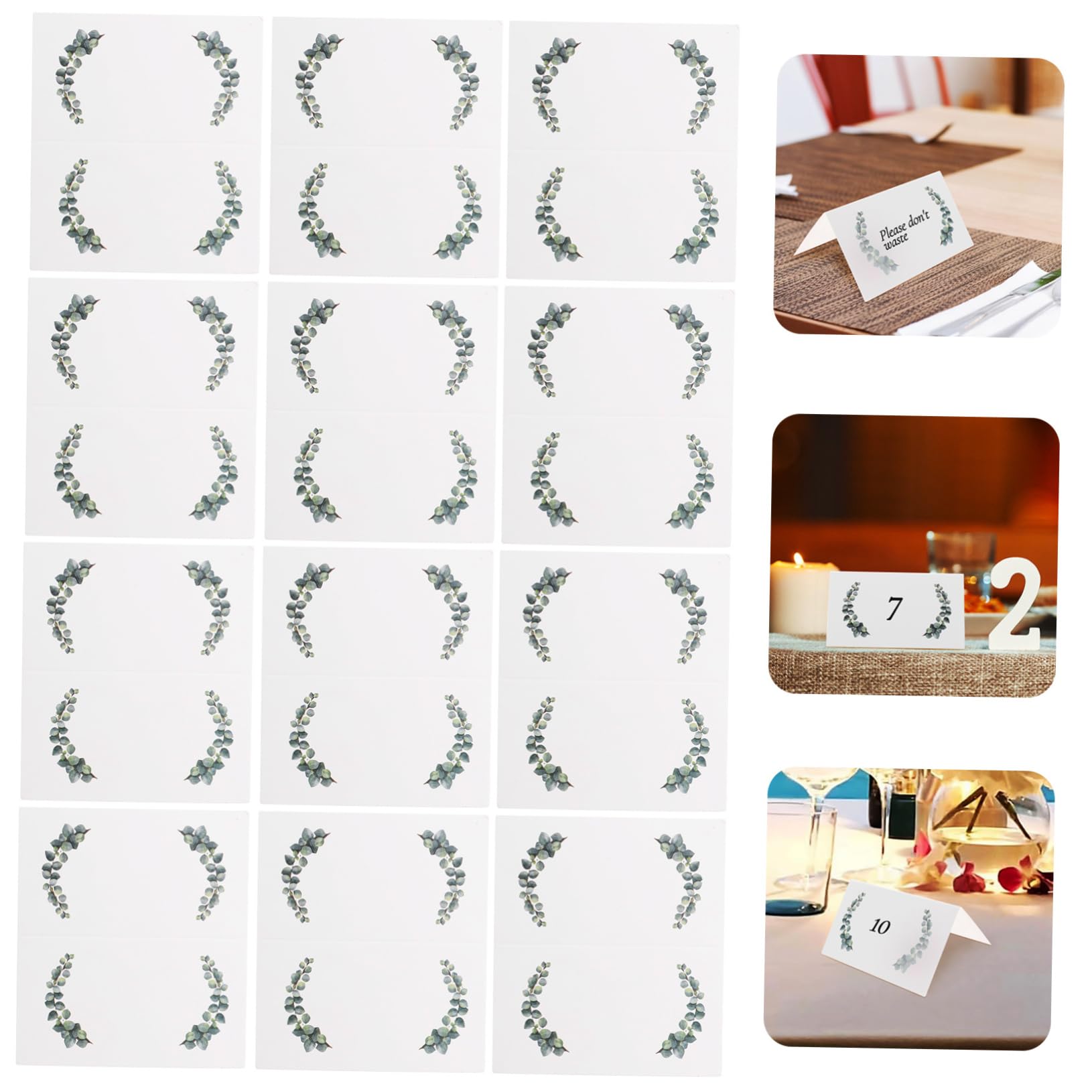 DECHOUS 300stücke Platzkarten Mit Blätterdesign Faltbare Tischkarten Für Hochzeiten Und Feiern Namensanzeige Und Tischdekoration