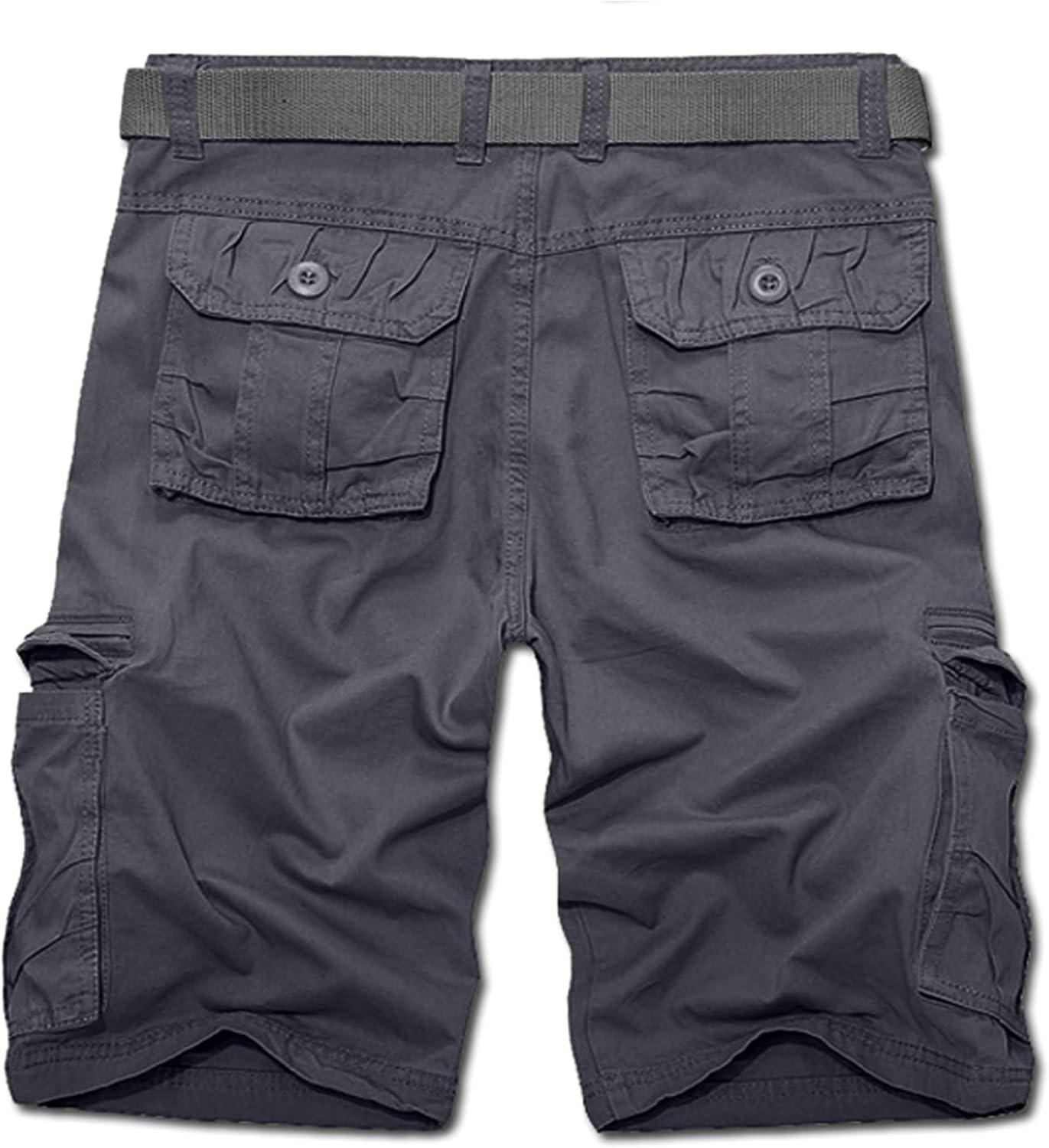 Men's Lightweight Multi Pocket Casual Outdoor Twill Cargo Shorts with Zipper Pockets with 8 Pockets No Belt