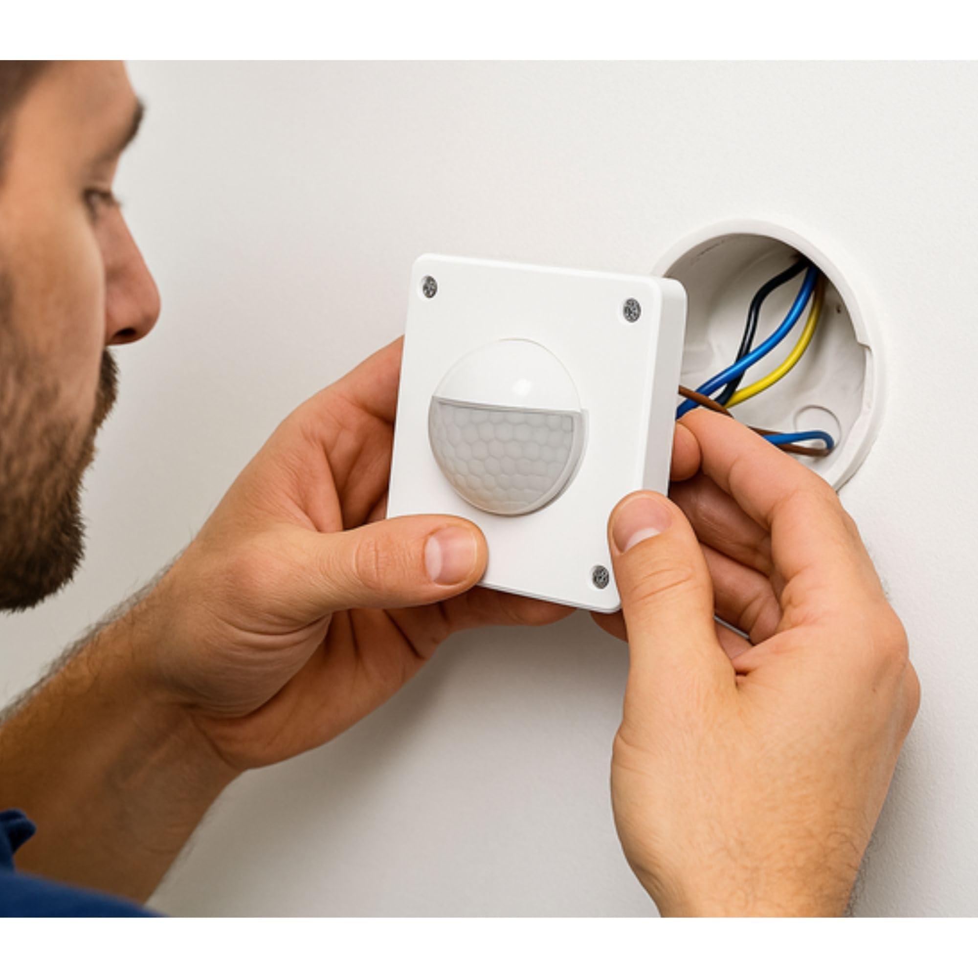 Interrupteur Detecteur de Mouvement 2 et 3 Fils Plage 190 Degrees Installation Mural Encastré 250 W Fonctionne avec LED 5W - 65W Resistance IP65