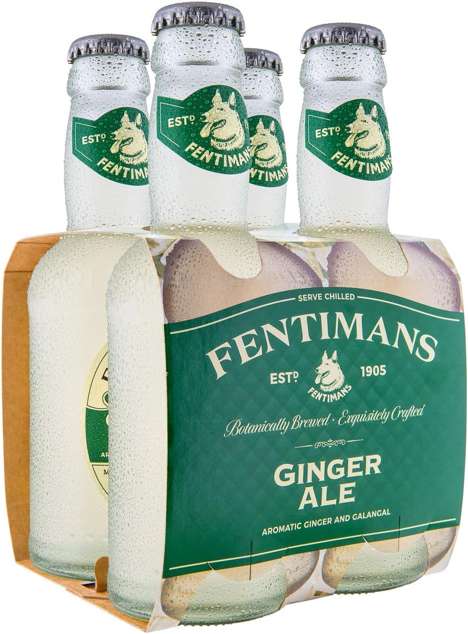 Fentimans Ginger Ale - Botanically Brewed Soft Drink - Exquisitely Crafted and Refreshing Soft Drinks - Gluten-Free and Vegan Friendly Soft Drinks - 4 x 200 ml Bottles