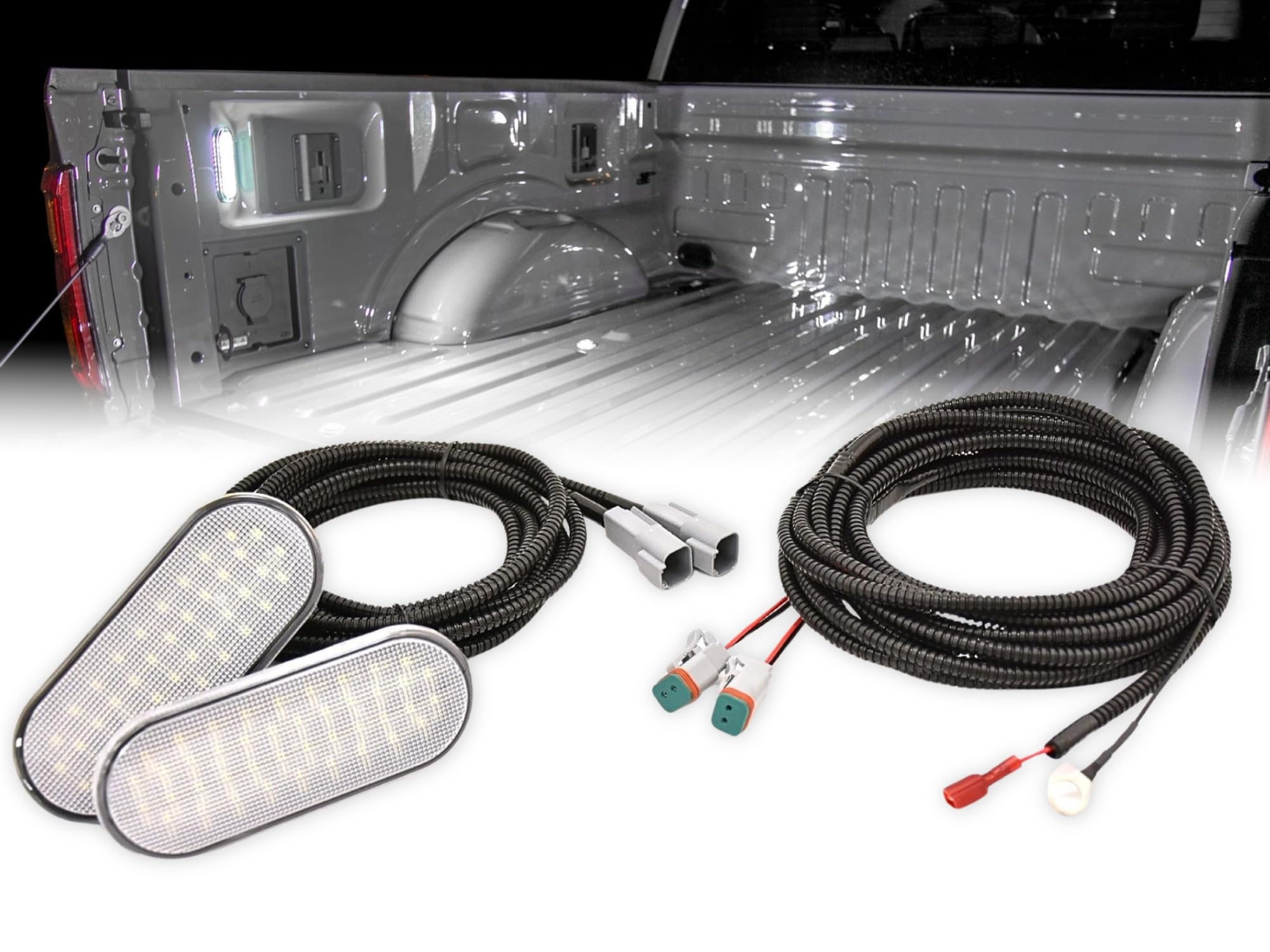 Starkey Products LED Bed Light Kit - Compatible with Ford F-150 trucks 2021–2025 - OEM Style Plug-and-Play - 2 White LED 6000k Light Cargo Box Lighting Kit