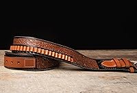 Vista 2 de Hulara Full Grain Buff Leather Ammo Belt 22 Cartridge Belt Western Ammo Case Bullet Ammo Loops for Men