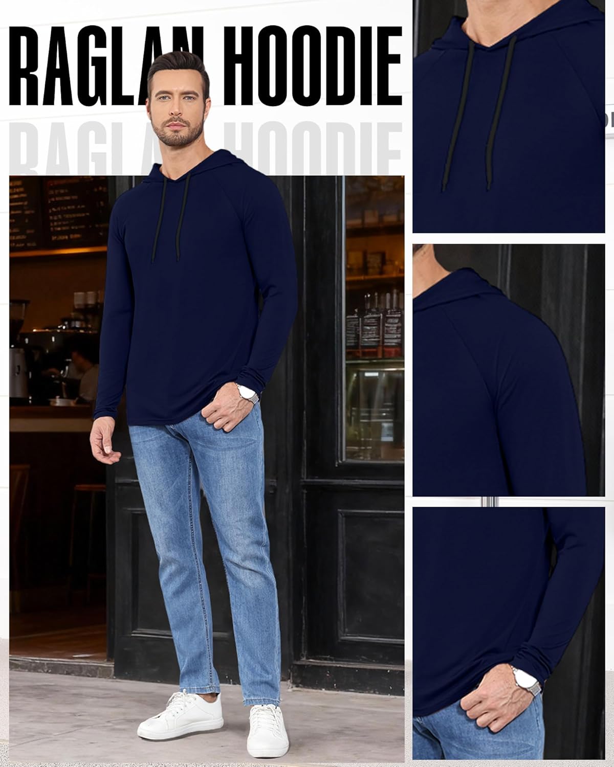 5 Pack Men's Big and Tall Hoodies Long Sleeve Lightweight Sweatshirt Workout Pullover Multipack - Image 5