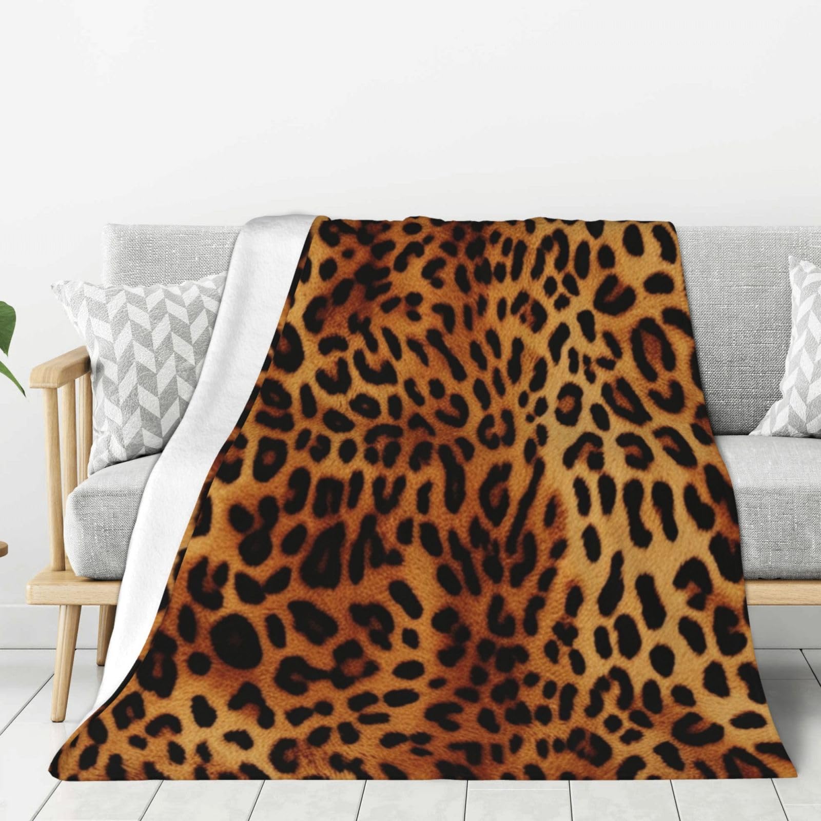 Couverture flanelle imprimé léopard lavable pour en finir avec le froid