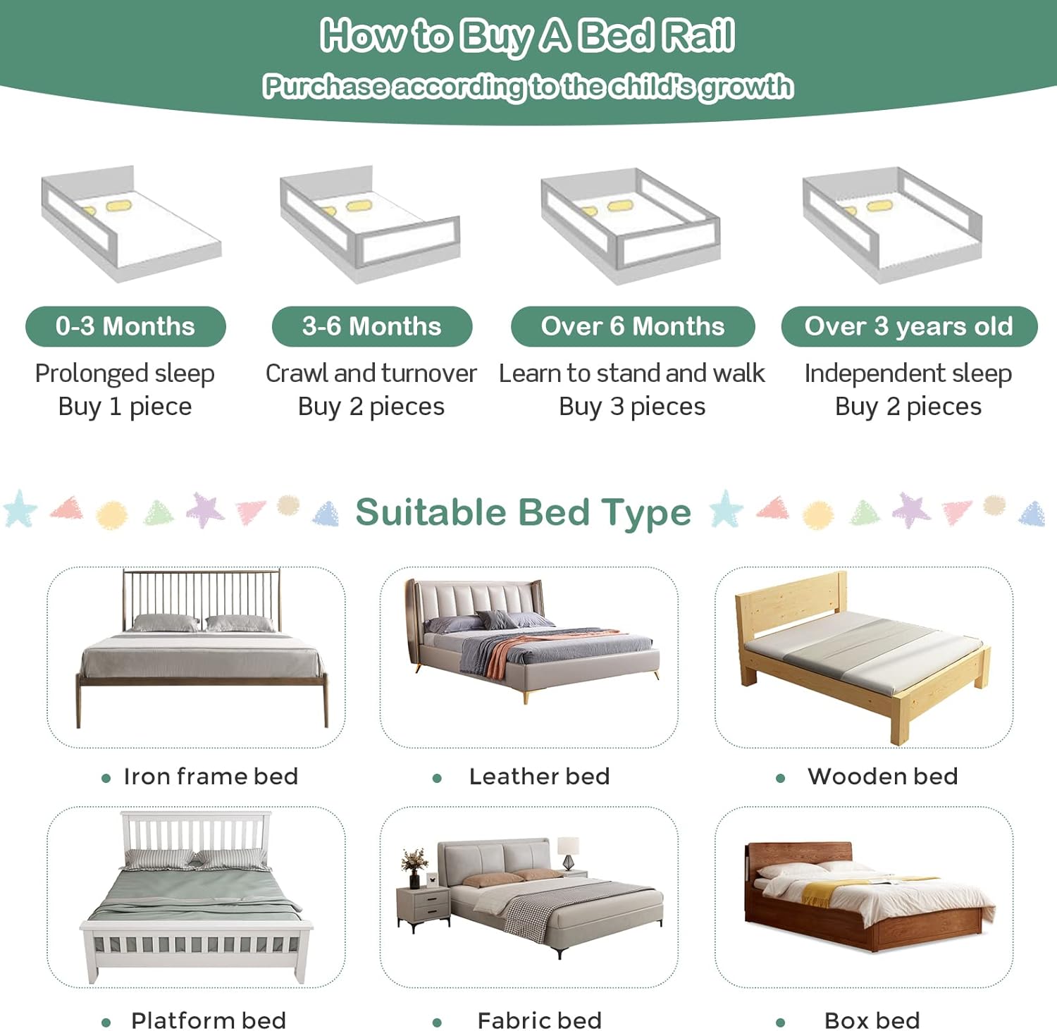 HONEY JOY Bed Rail for Toddlers, 77-in Extra Long, Portable Safety Bed Guardrail w/Double Safety Child Lock, Baby Bed Rail Guard, Fit King & Queen Full Twin Size Bed Mattress (77 INCH, Gray)