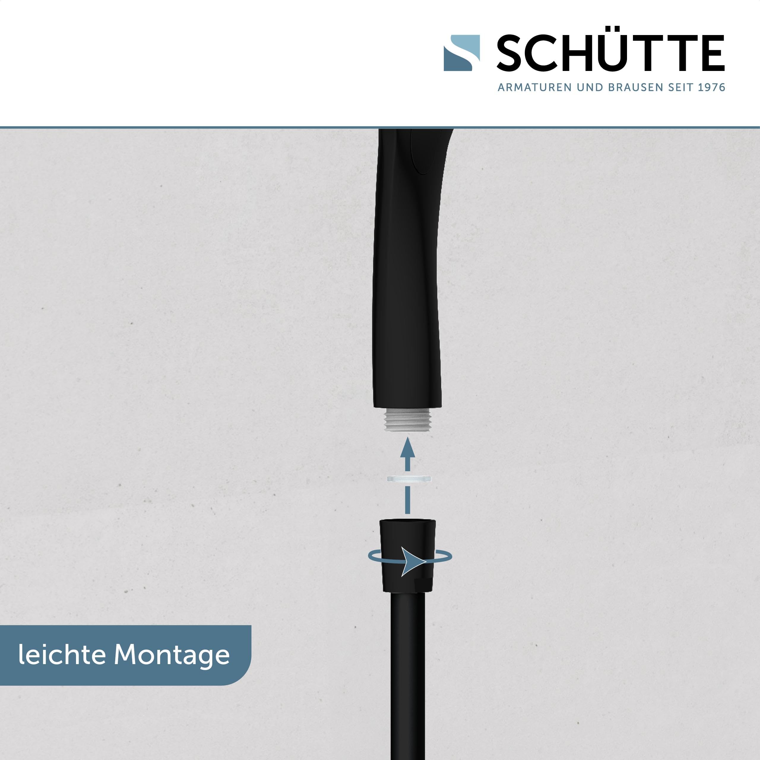 Schütte Capri 64996 - Barra de ducha y alcachofa de ducha con cabezal ajustable en 3 posiciones, juego de ducha con columna de ducha, cabezal de ducha con manguera y soporte, panel de ducha de lluvia,
