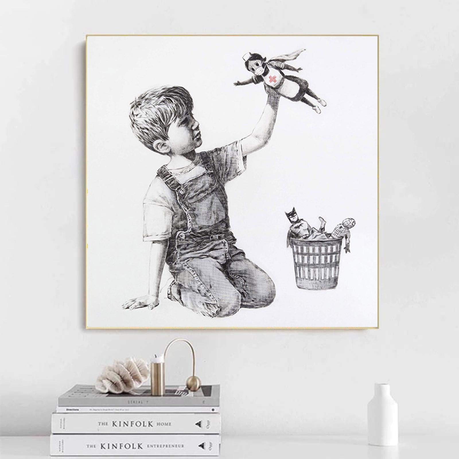 肉筆☆油絵☆700ミリ②『game changer』/Banksy/模写 Amazon.com: Game Changer Banksy Art Shows Doctors Nurses As