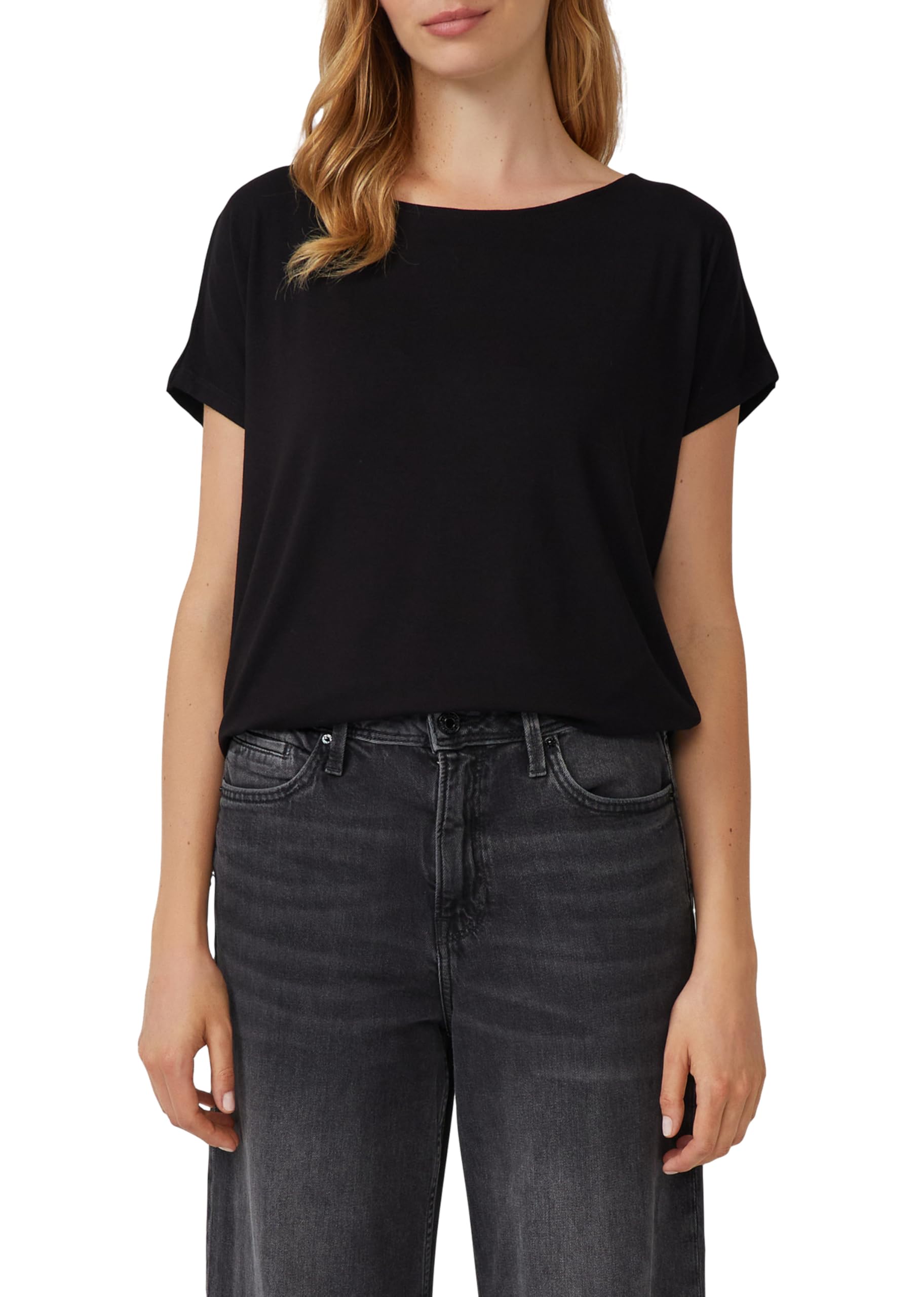 s.Oliver T-Shirt Damen – Taillenbedeckendes Regular-Fit Jersey-Shirt