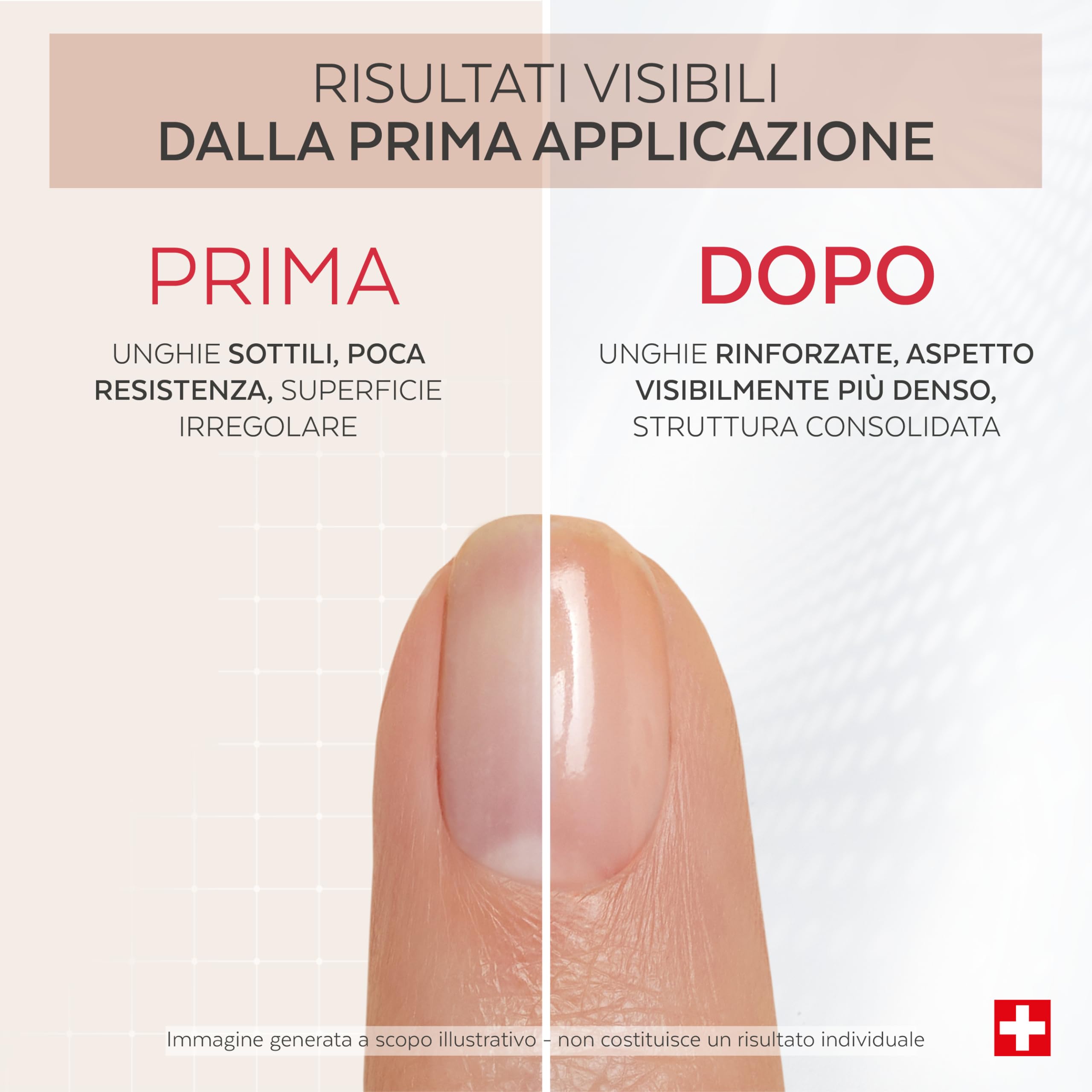PODERM Smalto Trattamento Unghie Correttivo e Perfezionatore Cheratina | Ridensificante e Indurente 8 ml | Rinforza struttura dell’unghia con finish nude naturale | Sviluppato da Podologo in Svizzera