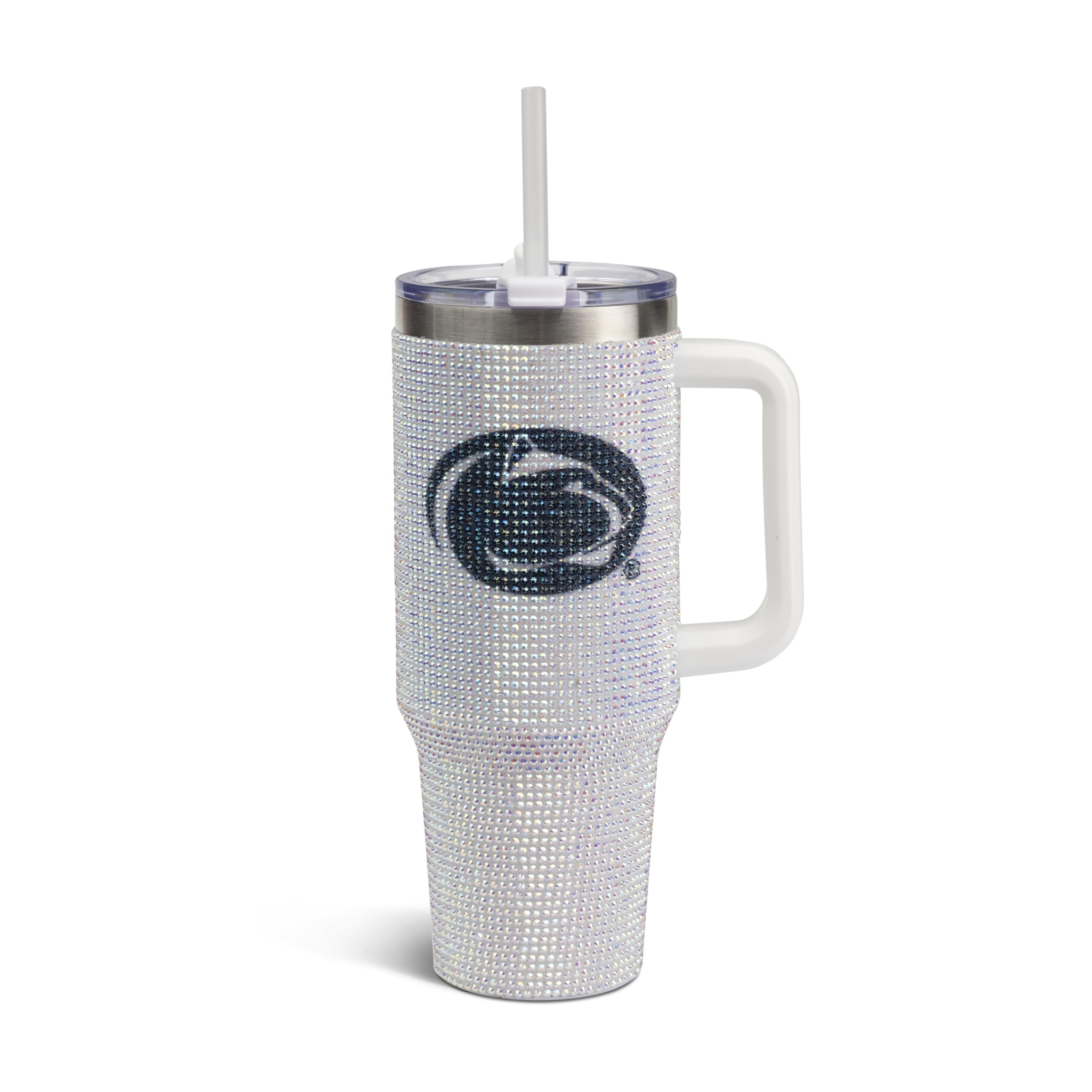 The Memory Company Officially Licensed 40oz White Bling Game Day Tumbler, Penn State University