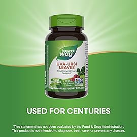 Nature\'s Way Uva Ursi Leaves, Traditional Urinary Support*, 1,110 mg per 3-Capsule Serving, Non-GMO Project Verified, Herbal Dietary Supplement, 100 Vegan Capsules (Packaging May Vary) - 2 Pack