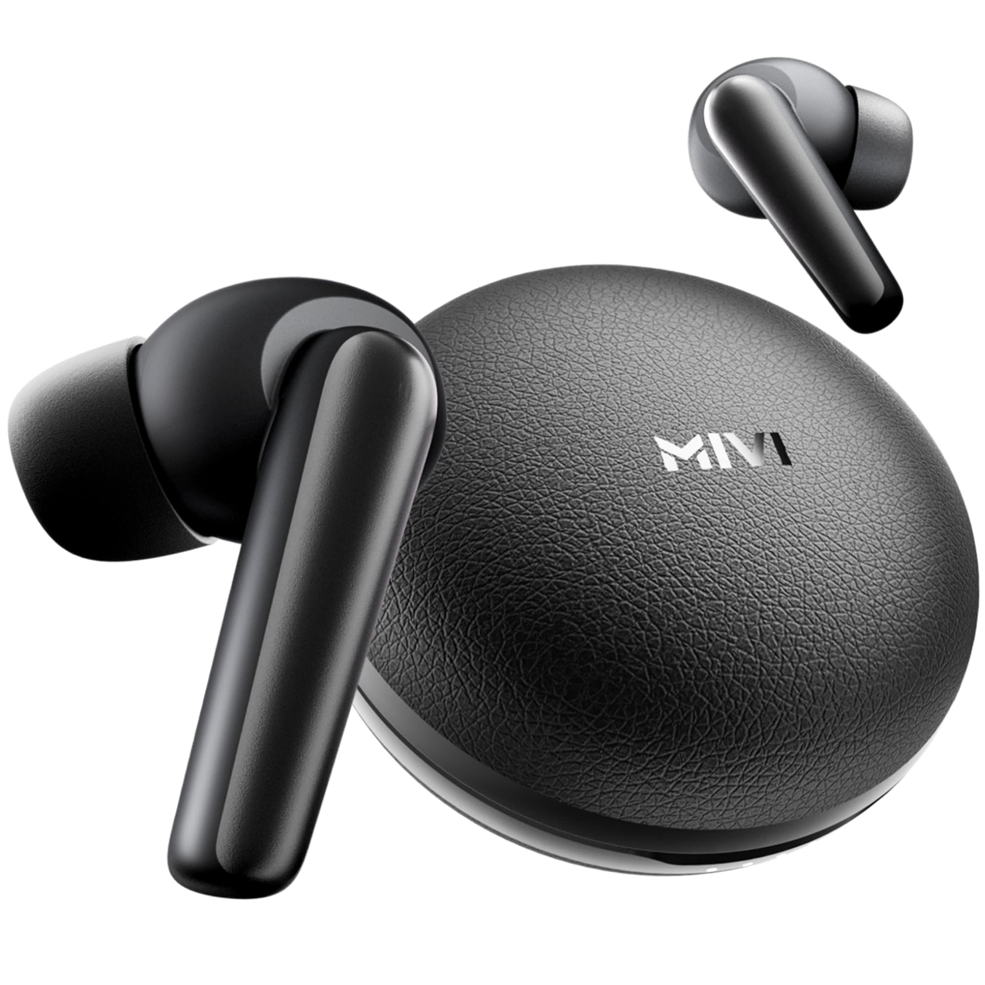 Mivi DuoPods Aura 35 dB Quad-mic ANC Wireless TWS Earbuds Raven Black - Image 1