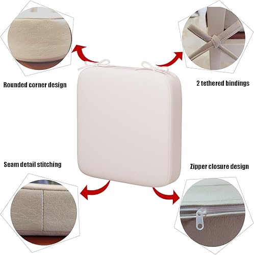 Miniatura 6 de Wuisimiy Cojines para sillas de comedor, 4 unidadescojines para muebles de exterior, relleno de esponja de alta elasticidad, poliuretano resistente