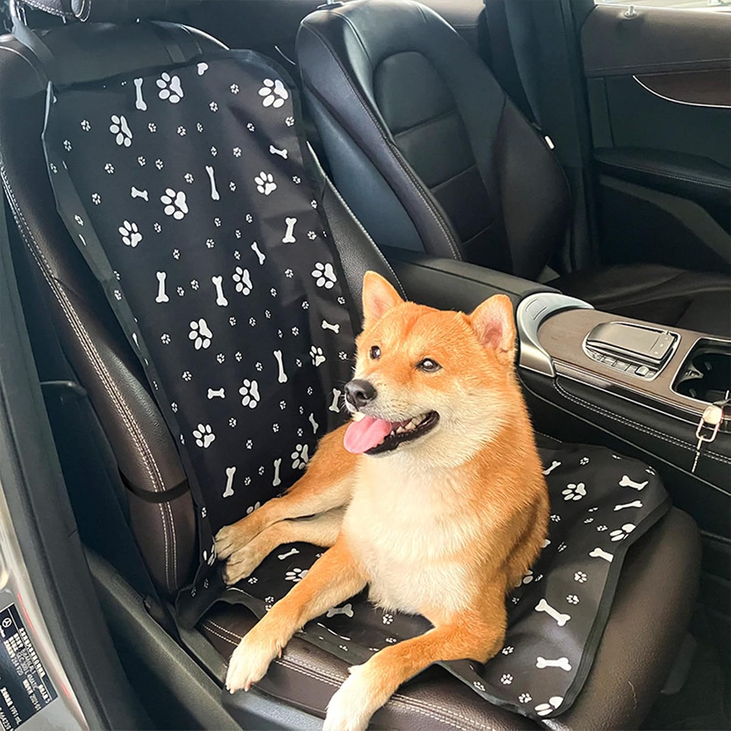 Car Seat Cover for Dogs, Car Cover for Dogs, Wear-resistant Oxford Fabric, Dog Cover, Car Front Rear Seats, 106 x 49 cm, Universal for SUV Truck, Easy to Clean, Black image 3