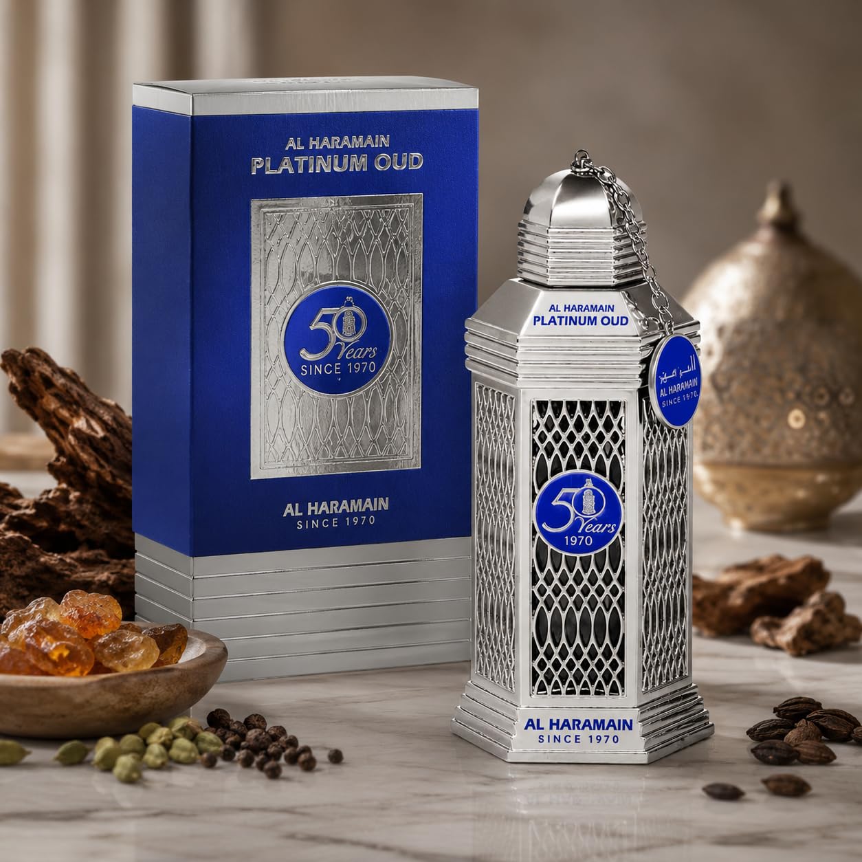 Al Haramain 555 Eau de Parfum 50も Amazon.com : Al Haramain 50 Years Platinum Oud for Unisex Eau de