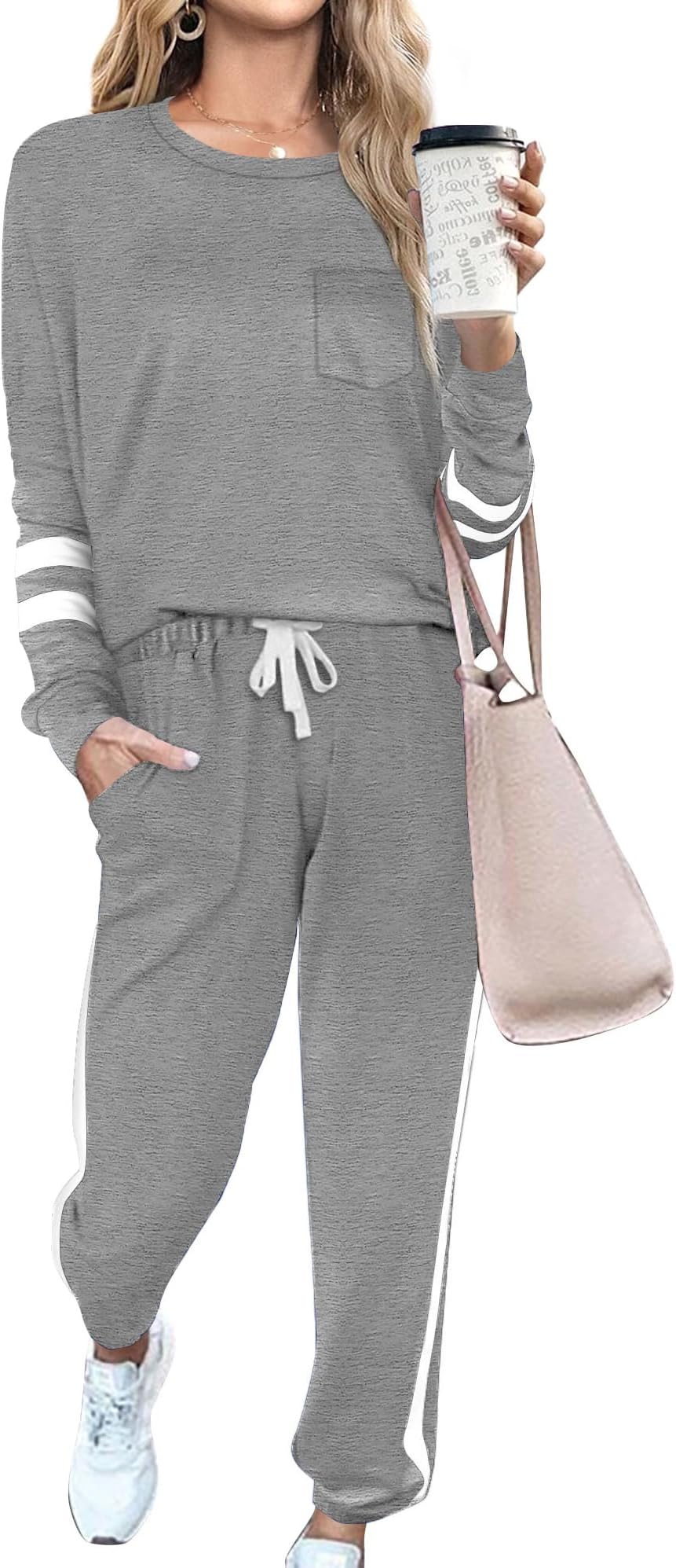RUBZOOF Lounge Sets for Women 2 Piece Travel Sweatsuits Fall Outfits Loungewear Matching Clothing Set 2025 S-3XL