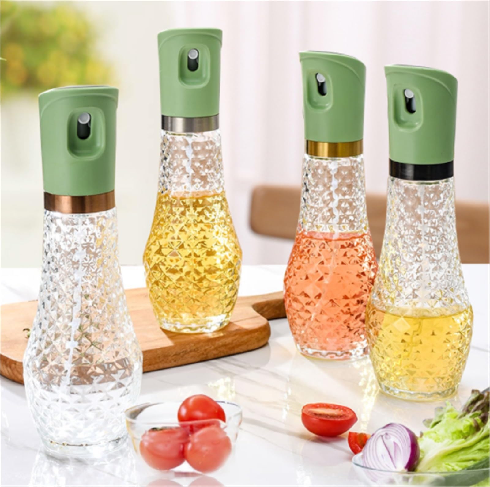 Ölsprüher Für Speiseöl Essbare Presse Öl Sprayer Geeignet For Air Fryer Salat Backen Grill Grillen Küche(Yellow)
