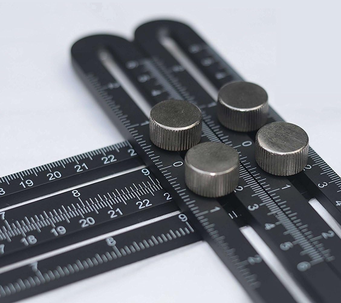 Universal Multi-Angle Measuring Ruler - Template Tool Set - Upgraded Professional Aluminum Alloy Multi-Angle Template Tool - FULL-METAL Angularizer - Multi Functional Angle Ruler - (Black)