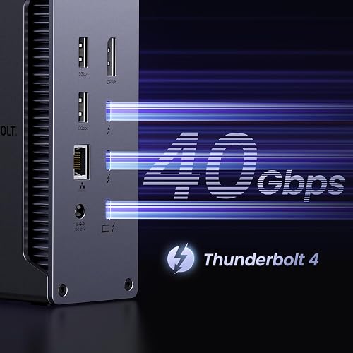 UGREEN Revodok Max 213 Dock Thunderbolt 4 40Gbps Station Accueil 13 en 1 Dual 4K 60Hz Unique 8K 30Hz Écran Extension 90W Charge pour Ordinateur avec USB 10Gbps RJ45 2.5GbE SD TF 3.5mm Audio Port - 3