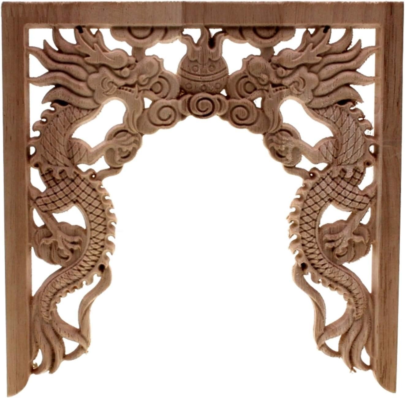 DUO ER Wood Carved Corner, Chinese Niches Double Dragon