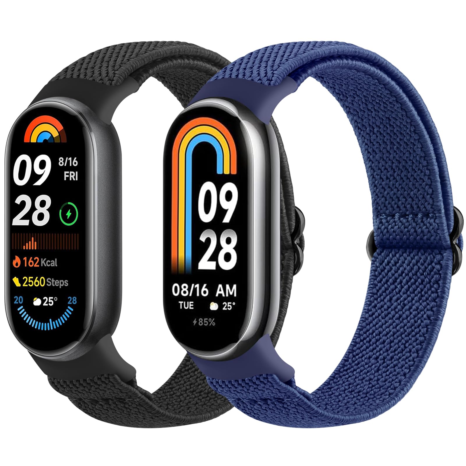 5 Bracelets élastiques En Nylon Gugobit – Compatibles Xiaomi Smart Band 8 Et 9, Réglables, Respirants, 5 Couleurs