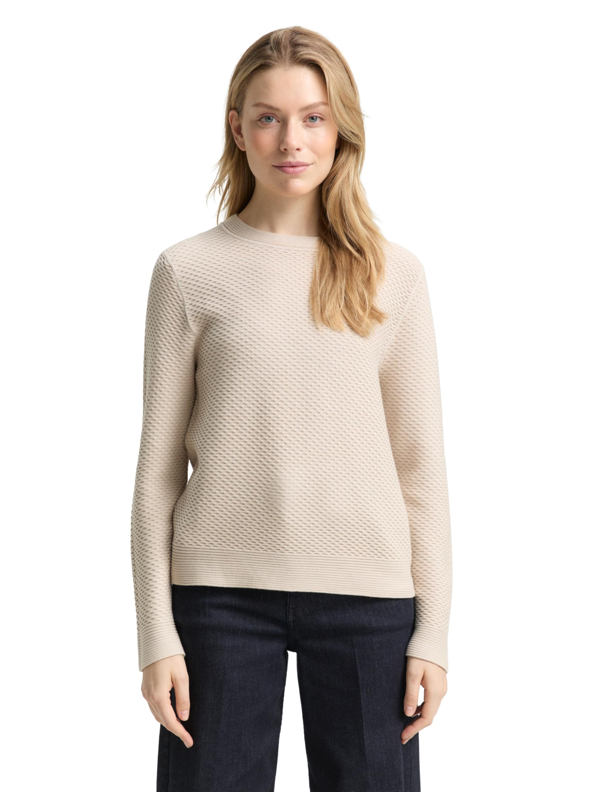 TOM TAILOR Damen 1049122 Strickpullover mit Rundhalsausschnitt (1er Pack)