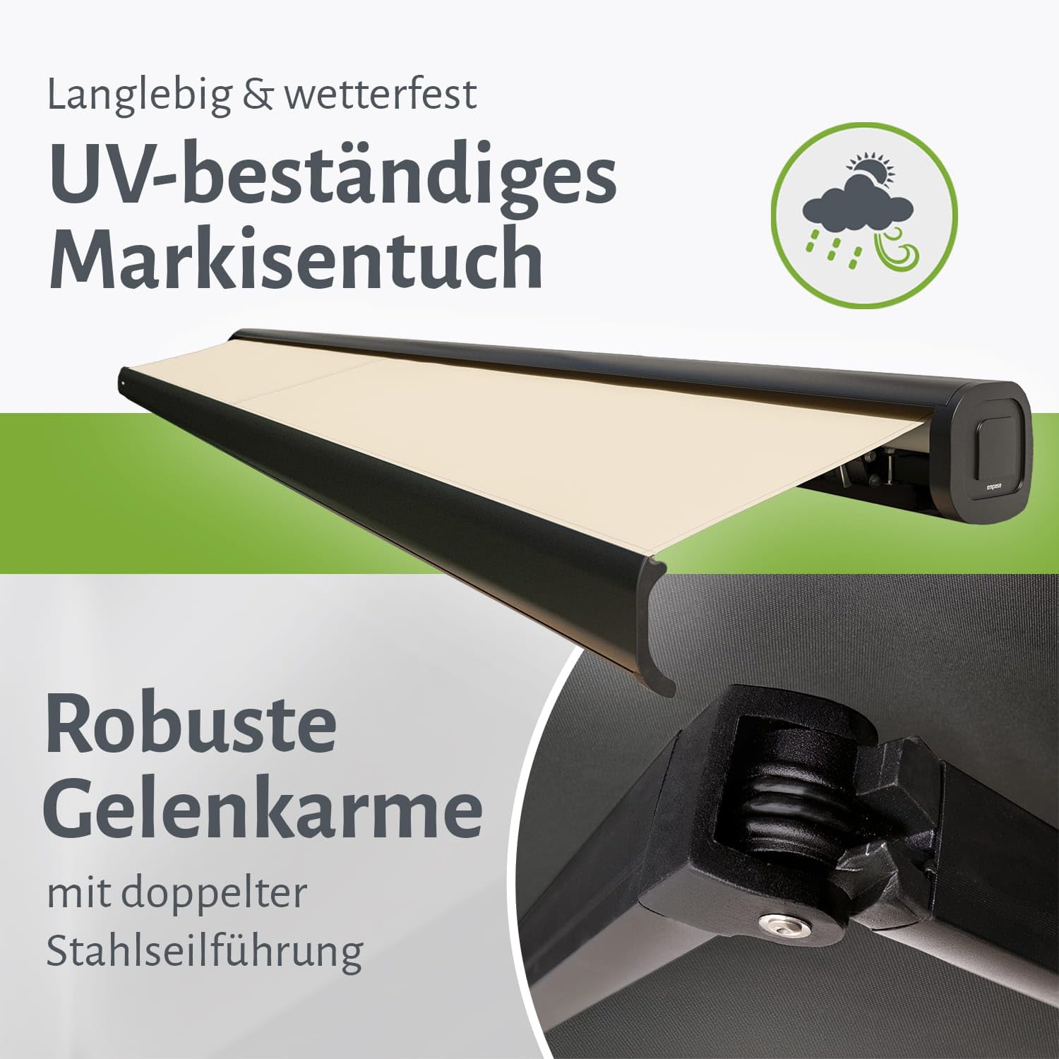 empasa Elektrische Kassettenmarkise 'Classic' Gelenkarmmarkise Markise