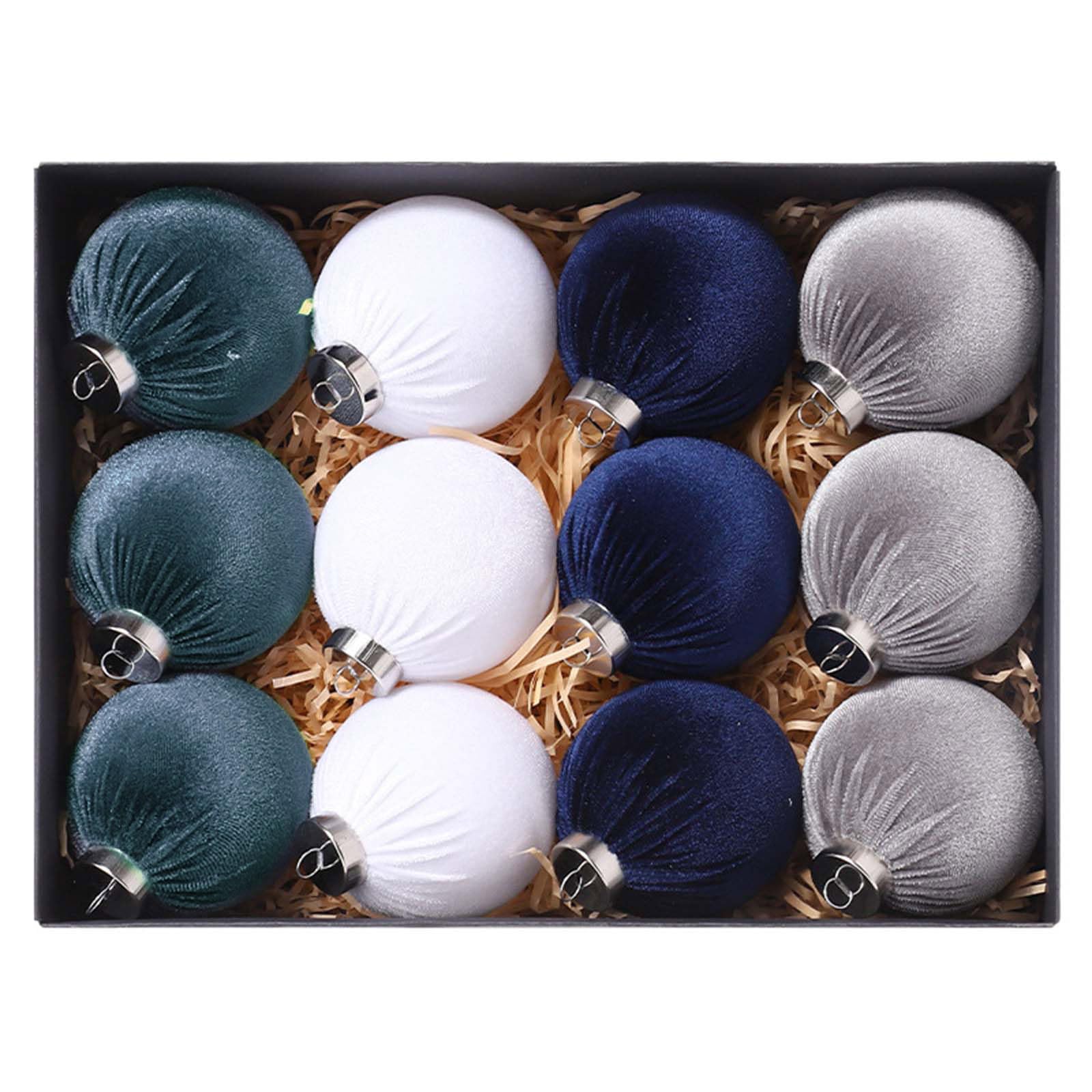 Of 12 Stylish Christmas Tree Baubles Pendant Colorful Christmas Holidays Decorations Festival Tree Embellishments Seasonal Embellishments