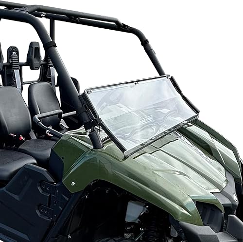 Miniatura 4 de Claramente resistente parabrisas Yamaha Viking – Full plegable – Resistente a los arañazos – lo último en versatilidad lateral – policarbonato