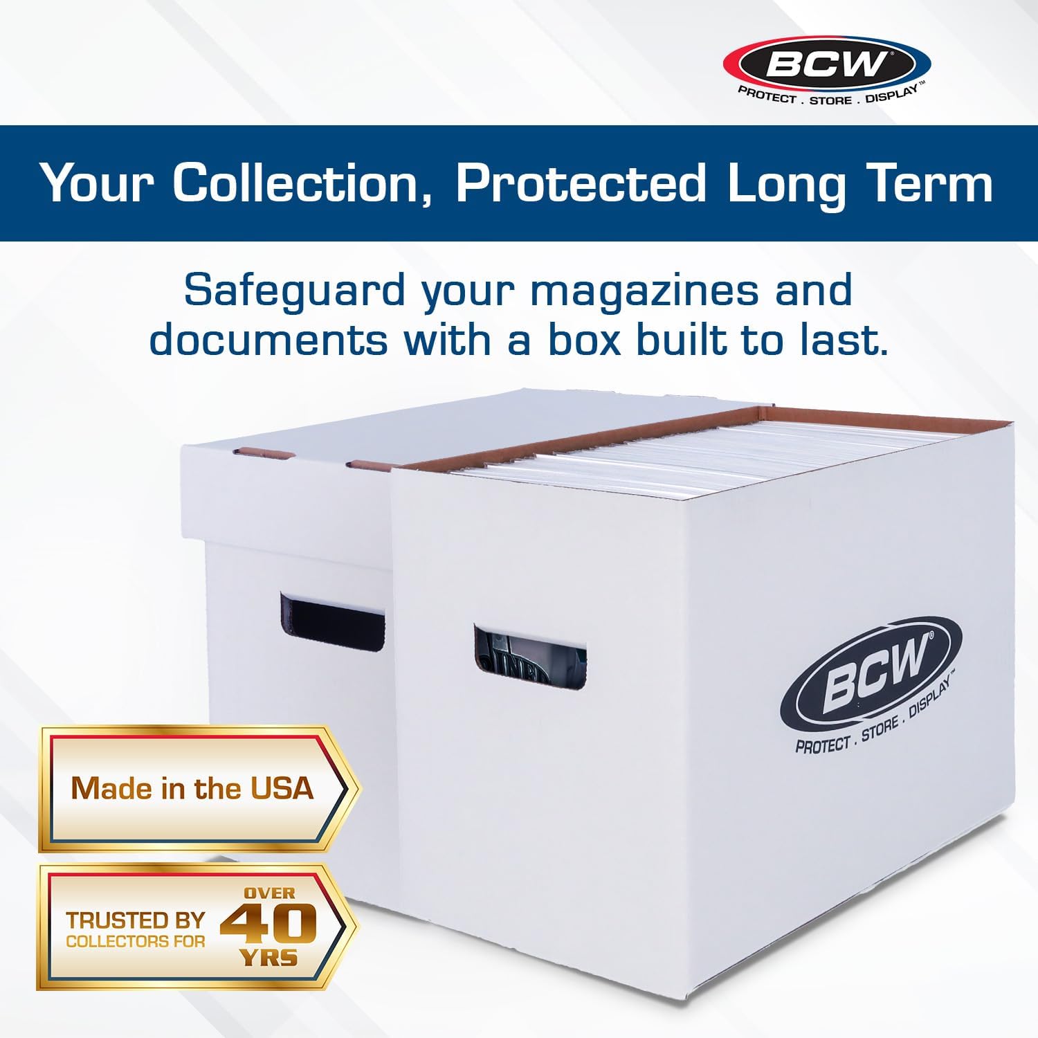 BCW Magazine Document Storage Box 1-Pack Durable Cardboard Filing Box — view 9