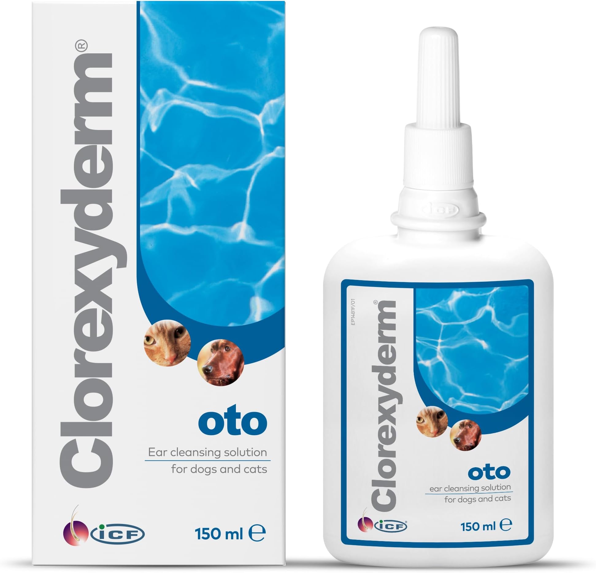 Clorexydermยฎ oto Cat & Dog Ear Cleaner Solution | Ear Wax Removal Ear Drops in a Dropper Bottle for Bad Odour, Sensitive or Itchy Ears | 150 ml
