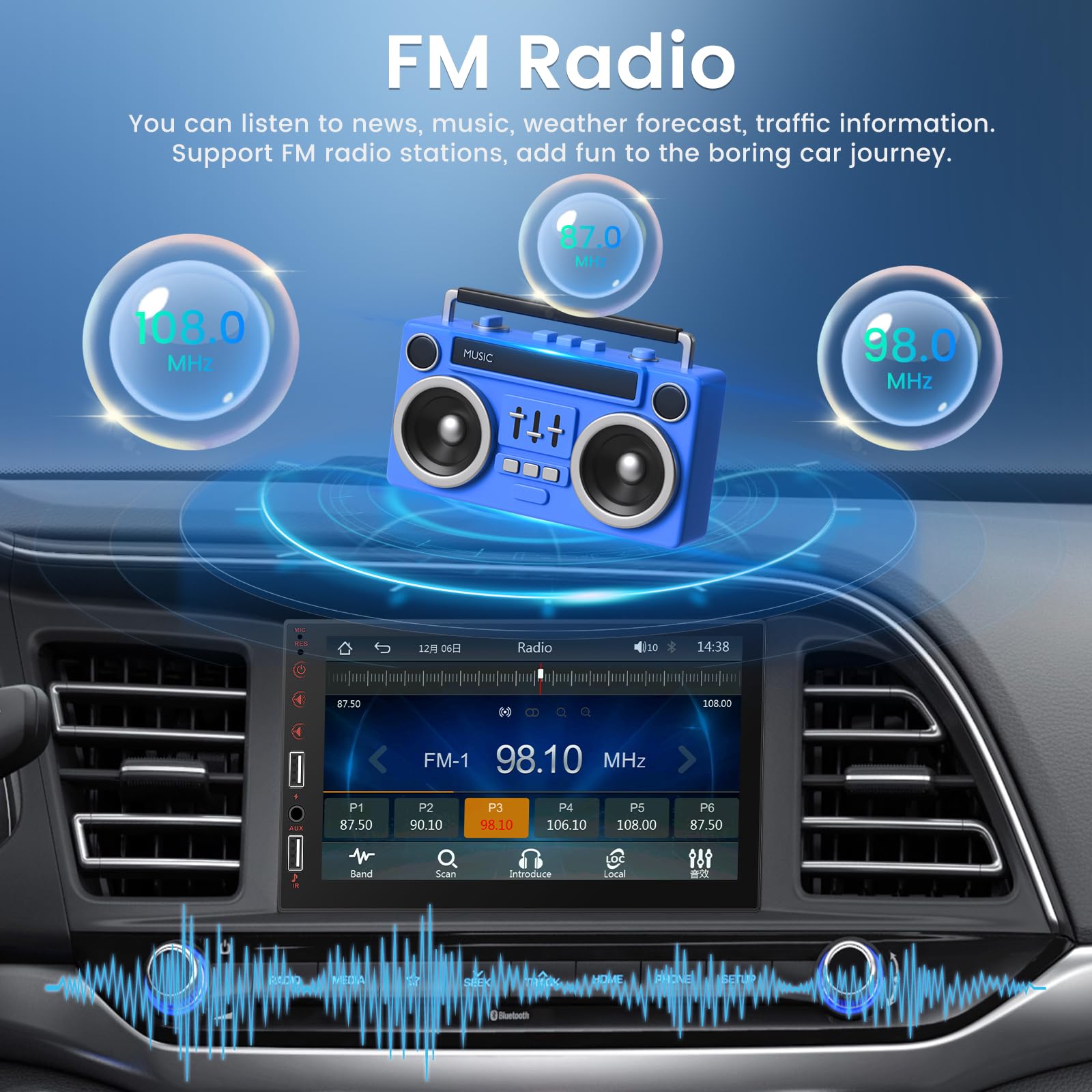 Gps Voiture Autoradio 2 Din Nhopeew Avec Carplay Et Android Auto 