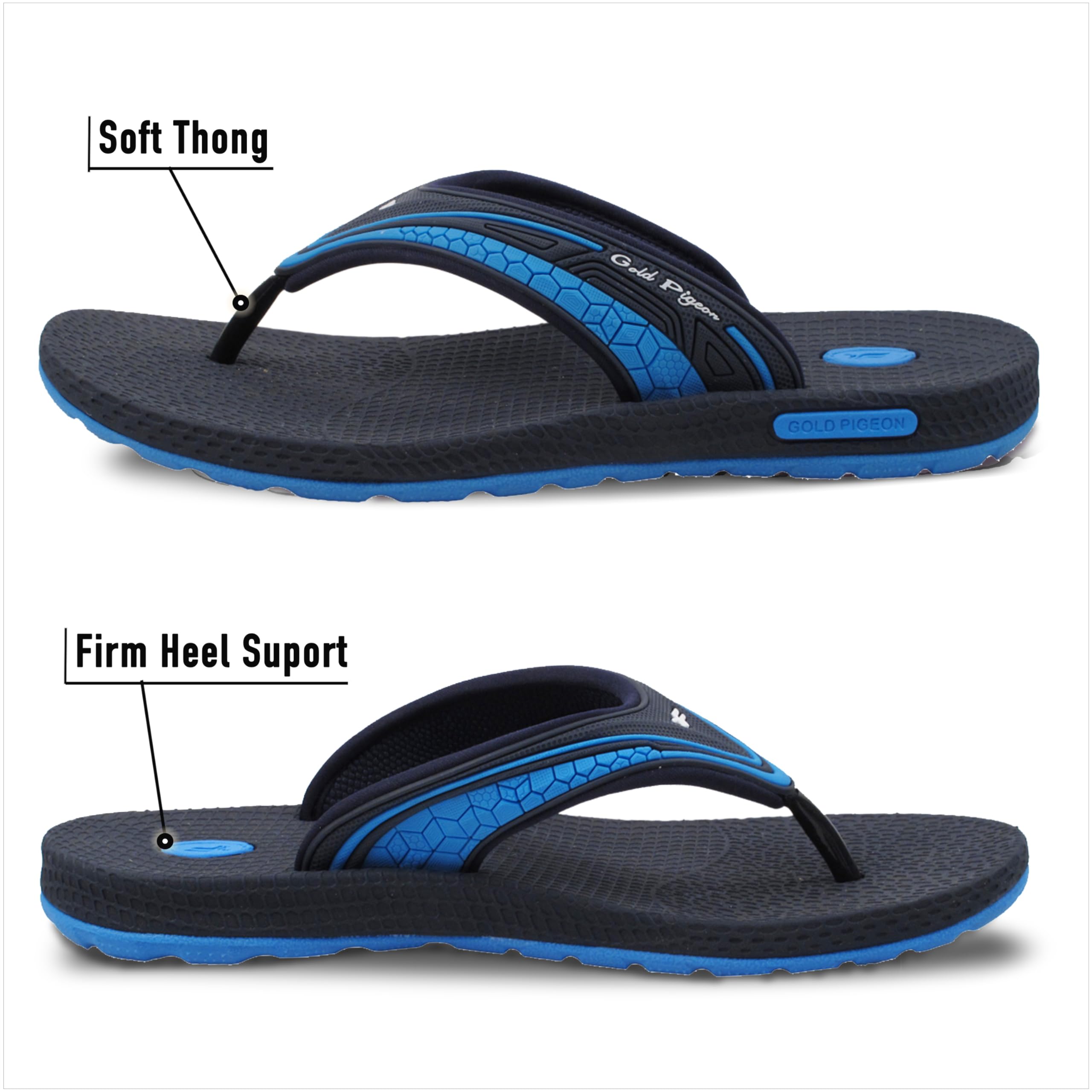 Gold Pigeon Shoes SIMPLUS Yoga Mat Flip Flops Lightweight Waterproof Non-Slip Flat Sandals for Men Size 8.5-9, Women 10-10.5 * 8502 Blue -41