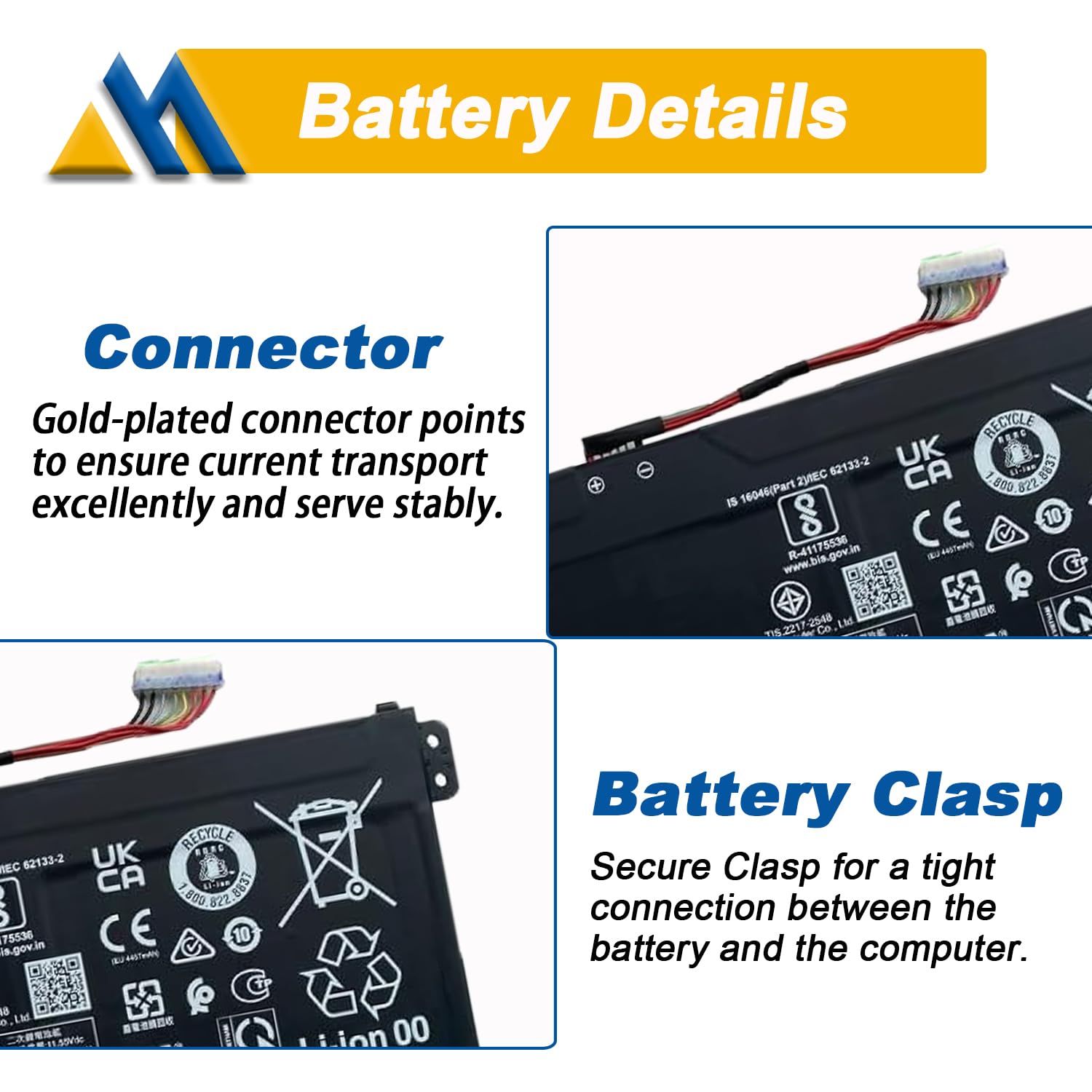 Batteria New Net AP20CBL 4590mAh 11.25-11.55V Per Acer Aspire 3, Aspire 7, Chromebook 315, Swift 3 E TravelMate – 53Wh, Garanzia Italiana