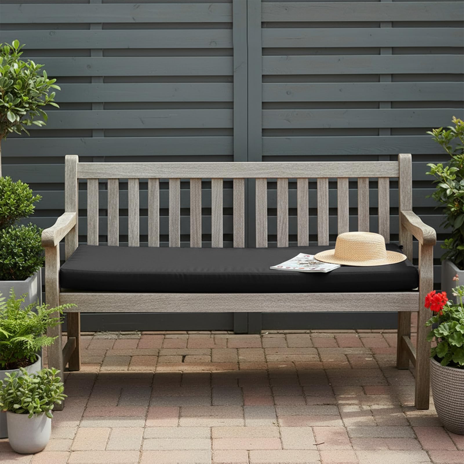 Ventouse 8cm Dick Outdoor Bankauflage: 107x46x8cm Wasserdicht Gartenbank Auflage Bankkissen Sitzauflagen Gartenmöbel mit Anti Rutsch Design für Dekorationsliebhaber