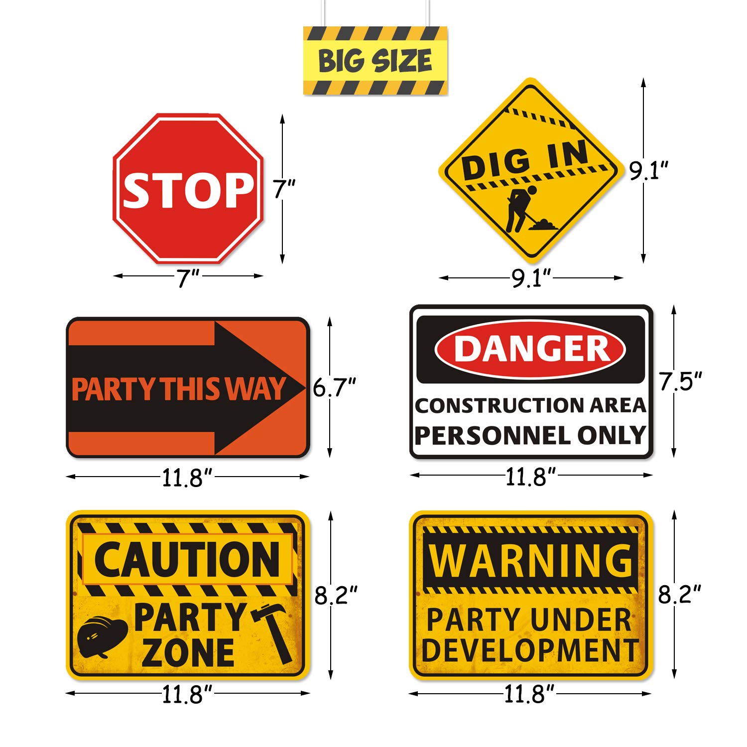 Construction Party Supplies Dump Truck Birthday Banner Cake Topper