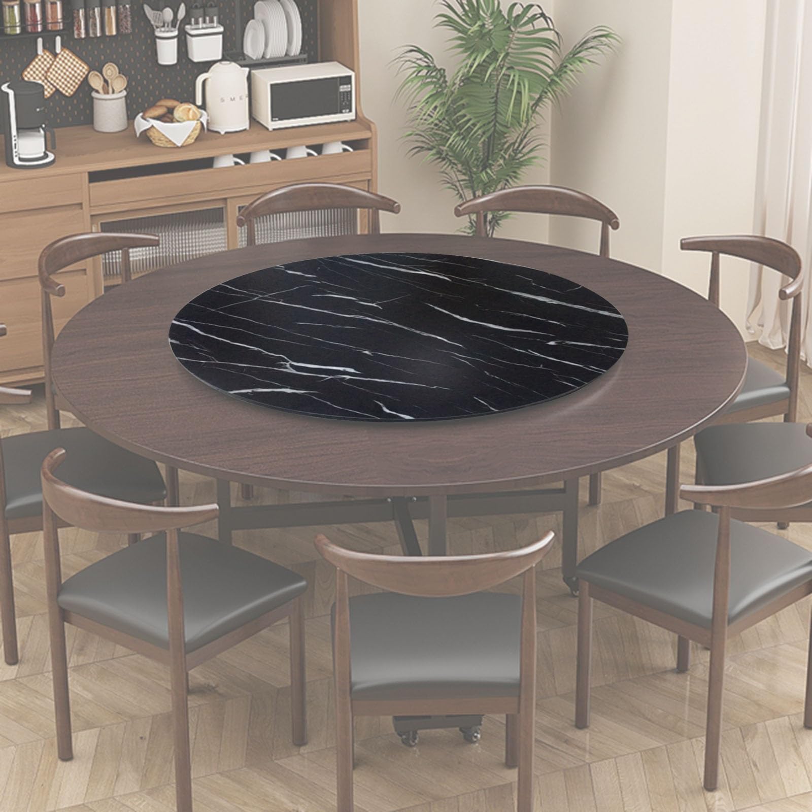 Lazy Susan Grande table de salle à manger en bois Plateau de service rotatif – Plateau de service rond pour la cuisine et le divertissement