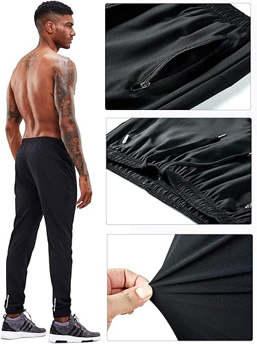 Miniatura 4 de Pantalones deportivos para hombre, pantalones deportivos para entrenamiento, gimnasio, correr, entrenamiento con bolsillos con cremallera
