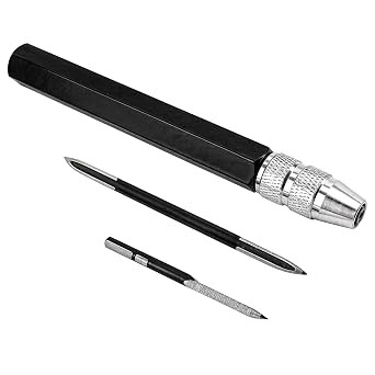 3PCS/Set Scraper Deburring Tool Adjustable Trimming Blade Triangular Trimmer Pencil Steel Cutter Reamer For Fabrication Reaming Removal Plastic Metal Aluminum Pipe Resin 3D Printing Printer Kit Crafts