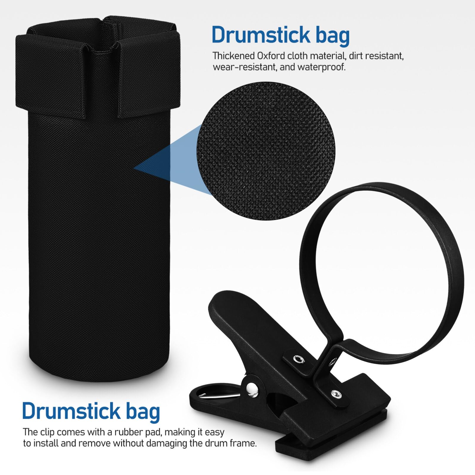 Vaguelly 1 Set Drum Sticks Bag Drumstick Holder Clip On Holder Drum Sticks with Box Grabber Drumsticks