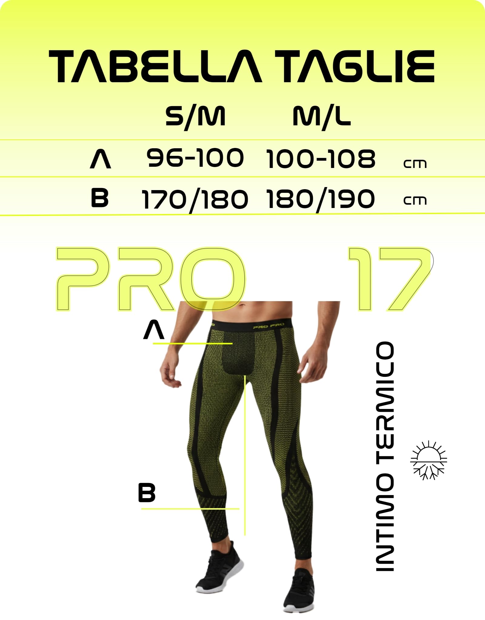 PRS Pantaloni Termici Uomo Elasticizzati - Calzamaglia Termica Uomo - Abbigliamento Uomo - Leggins Termici per Running, Palestra, Sport
