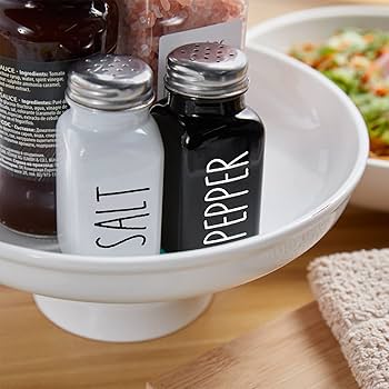 Salt Pots: Salt And Pepper Pot Set, Marble - The Big Kitchen - Cookware