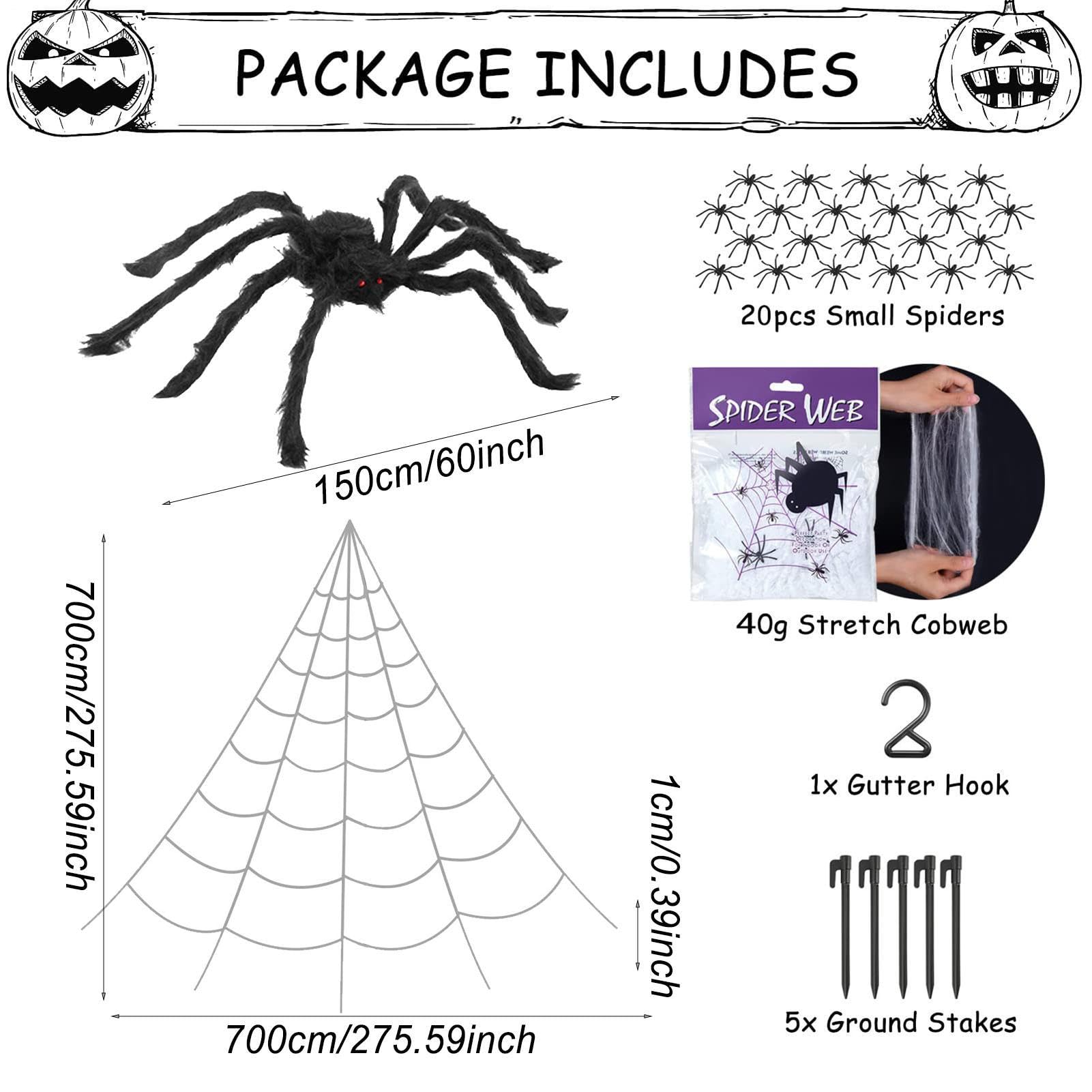 Decorazioni Di Halloween Per Esterni Decorazione gigante spettrale da | 7 Metri Appendino Spaventoso da Esterno di Halloween per interni, giardino, finestre, soggiorno, c
