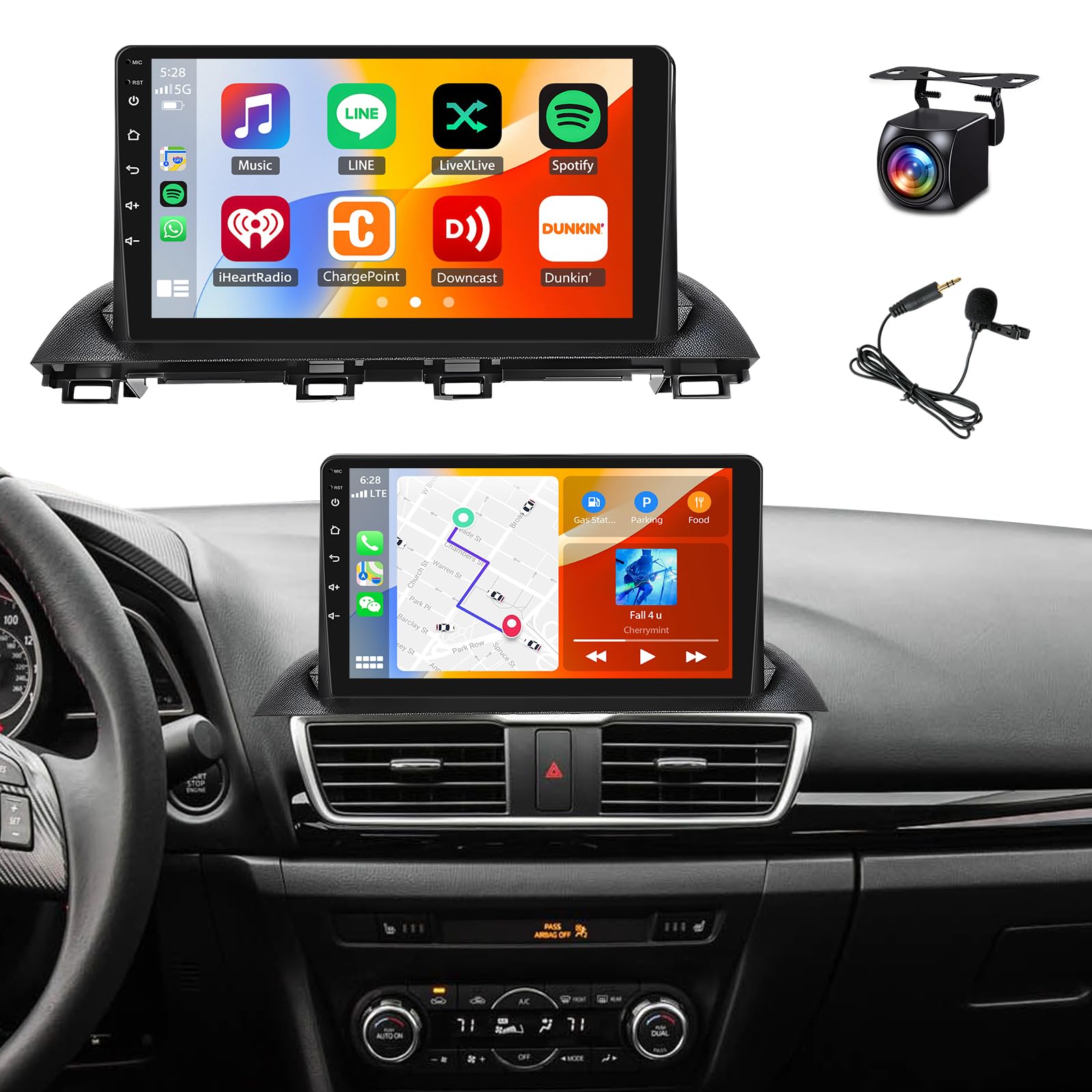 Amazon.com: 9'' IPS Touchscreen Android Car Stereo for Mazda 3
