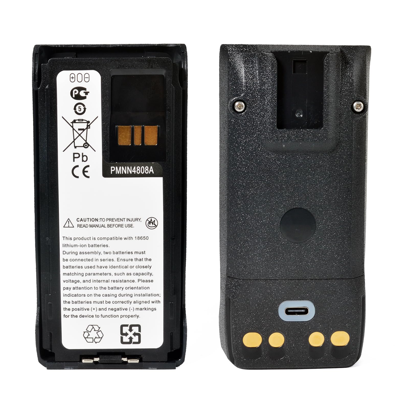 Batteria Ricaricabile PMNN4808A per Motorola R7 R7A, 18650 Piatte Nero