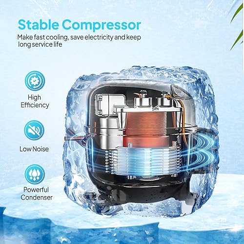 Miniatura 6 de ROVSUN Refrigerador comercial de 3.5 pies cúbicos, vitrina refrigerada para mostrador de pastelería con iluminación LED, refrigeración por aire,