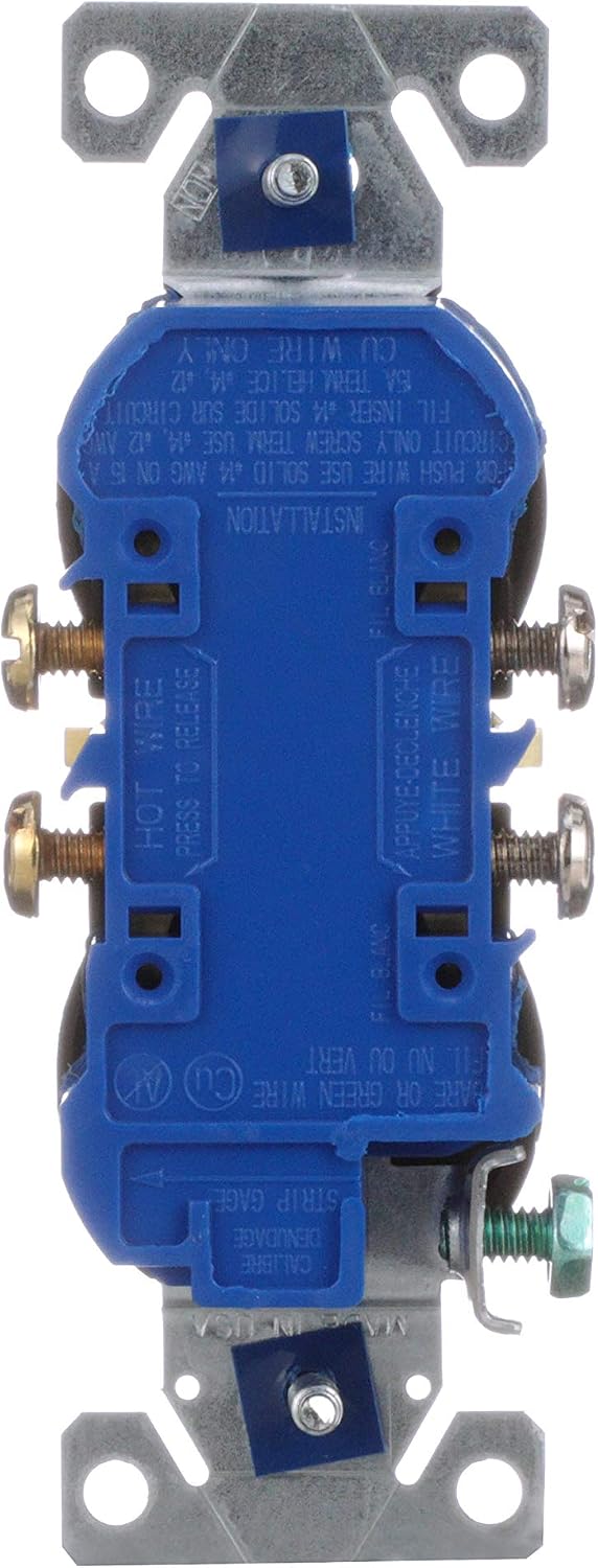 Eaton TR270B Tamper Resistant Duplex Receptacle, Brown