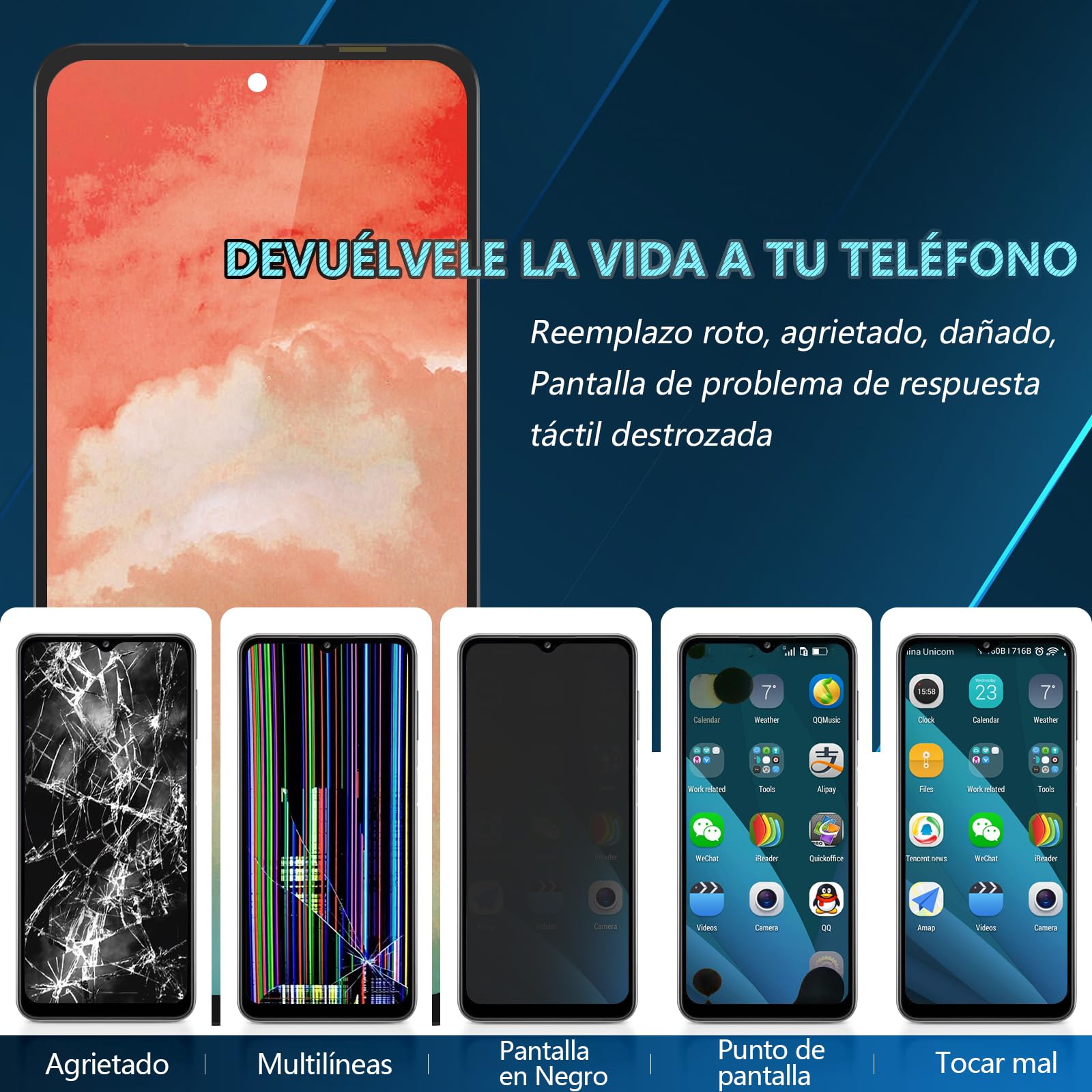 RongZy Pantalla para Realme 12+ 5G Táctil LCD de Repuesto Ensamblaje Digitalizador Reemplazo para Realme 12+ 5G con Herramientas de Reparación(Negro)