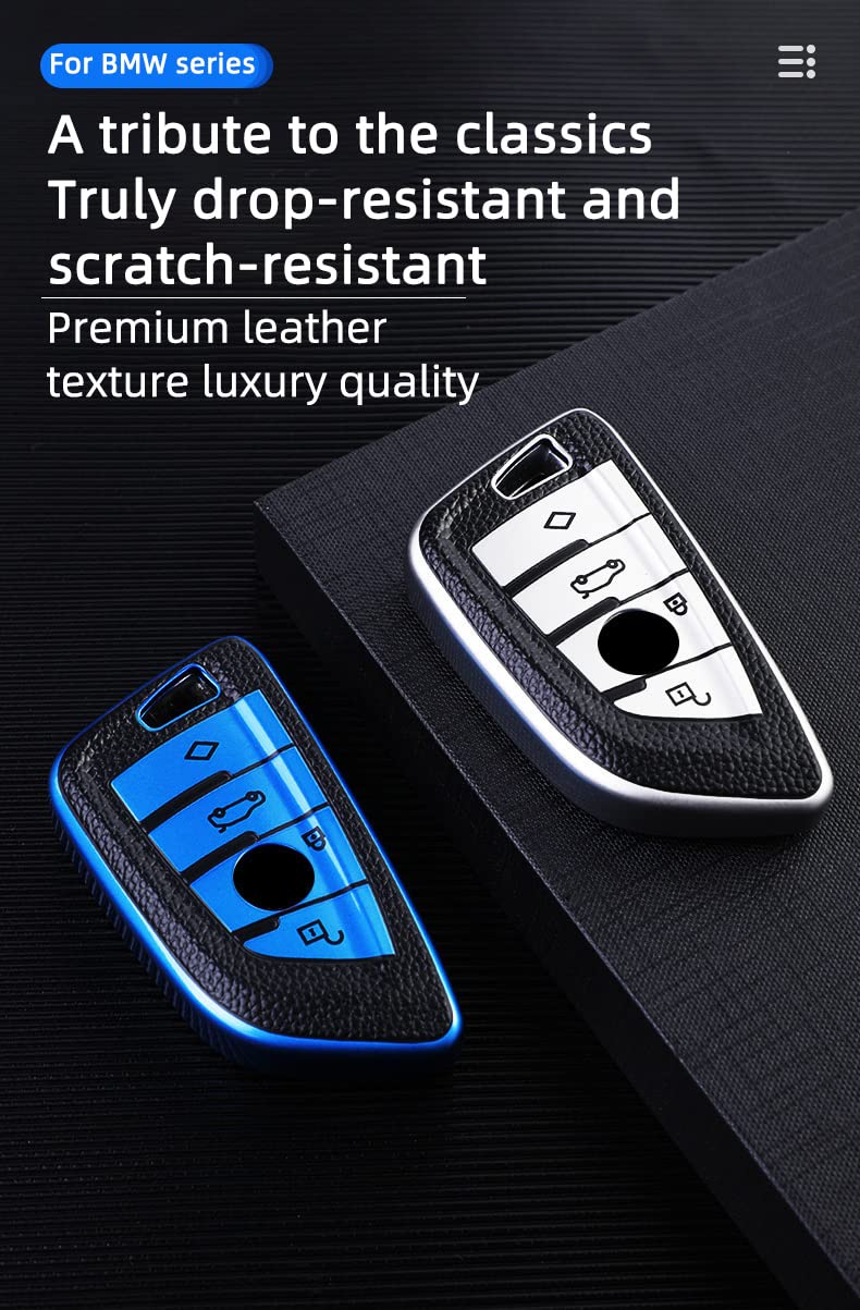 Custodia Per Chiave Auto Ontto In TPU Con Bordo Oro, Adatta Per BMW Serie 1, 2, 3, 5, 7, X1, X3, X4, X5, X6. Protezione E Stile.