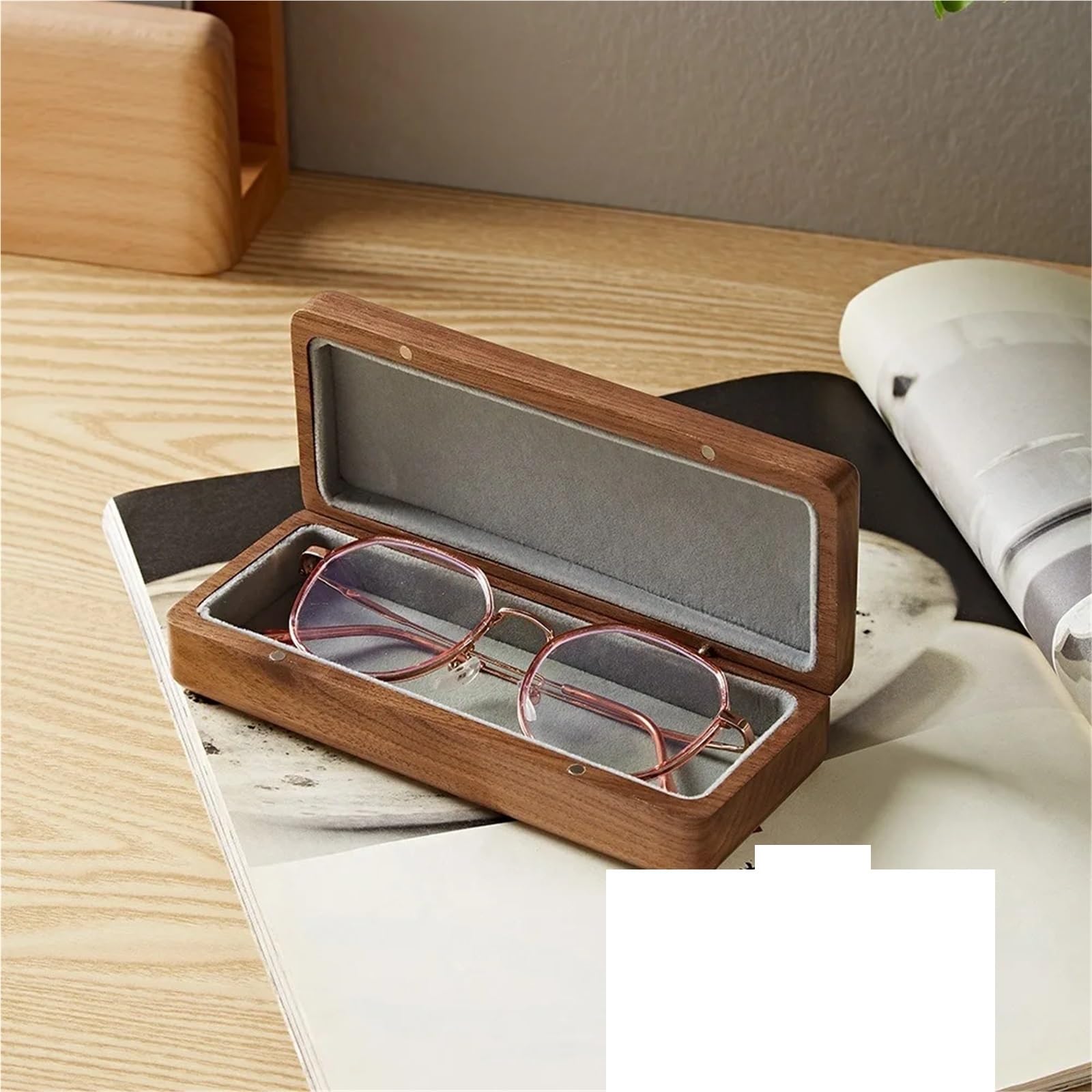 Astuccio per Occhiali Custodia for Occhiali da 1 pz Custodia in Legno massello Custodia for Occhiali Custodia for Occhiali Portatile for Uomo e Donna(Deep Brown)